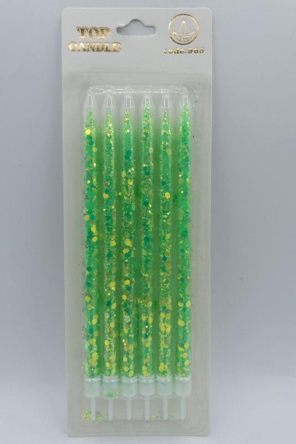 Yeşil Simli Doğum Günü Mumu 6 Lı Kod: 965